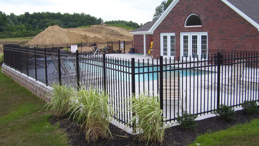 Belmont Black Core Drilled Pressed Spear Fence